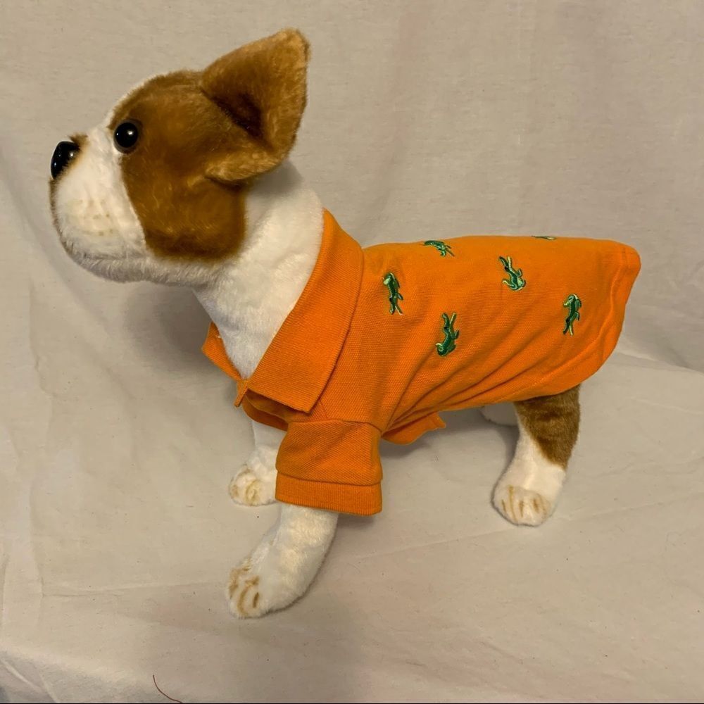 Canine Style Orange Alligator Polo Shirt Sz S/M